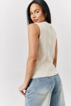 Ribbed Button Up Knitted Waistcoat|In The Style Sale