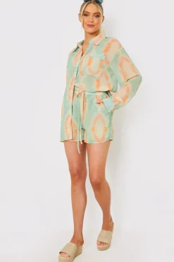Elasticated High Waist Beach Co-Ord Shorts|In the Style Outlet