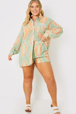 Elasticated High Waist Beach Co-Ord Shorts|In the Style Outlet