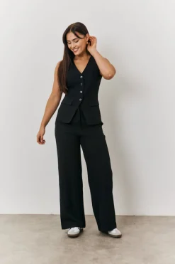 Elasticated Mid Rise Wide Leg Trouser|In The Style