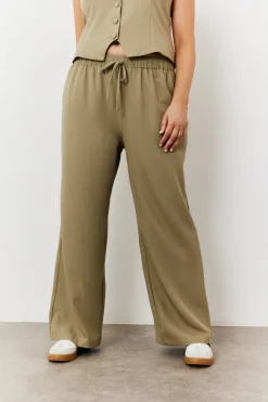 Elasticated Mid Rise Wide Leg Trouser|In The Style