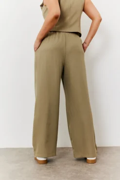 Elasticated Mid Rise Wide Leg Trouser|In The Style