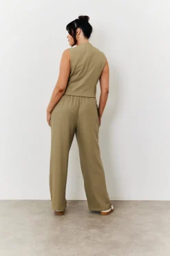 Elasticated Mid Rise Wide Leg Trouser|In The Style