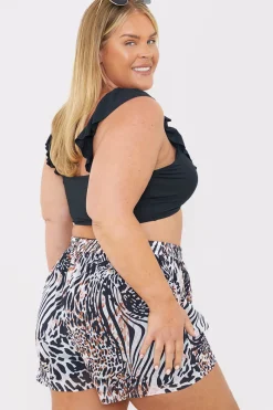 Elasticated Waist Leopard Print Co-Ord Beach Short|In The Style Sale