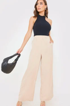 Elasticated Waist Wide Leg Trousers|In the Style