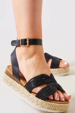 Embellished Flatform Espadrille Wedges|In The Style Discount