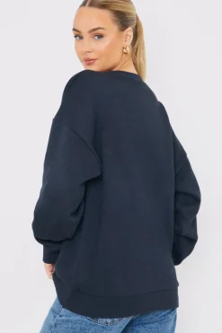 Embroidered Distressed Oversized Sweatshirt|In the Style Clearance