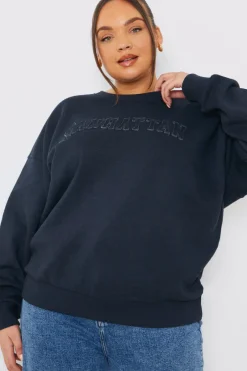 Embroidered Distressed Oversized Sweatshirt|In the Style Clearance