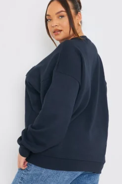 Embroidered Distressed Oversized Sweatshirt|In the Style Clearance