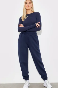 Embroidered Jersey Long Sleeve Crew Neck Top|In The Style