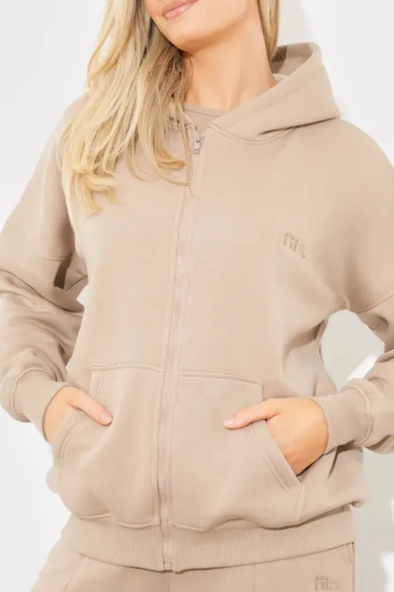 Embroidered Zip Up Jersey Jacket|In the Style Best