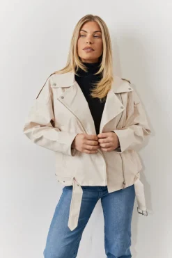 Faux Leather Biker Jacket|In the Style Clearance