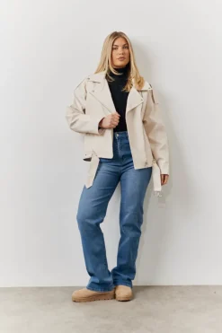 Faux Leather Biker Jacket|In the Style Clearance