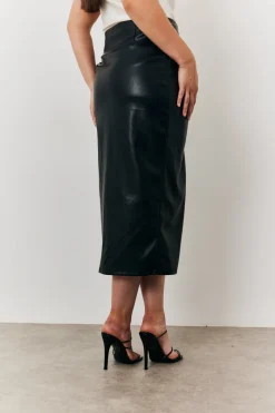 Faux Leather Wrap Skirt|In the Style Sale