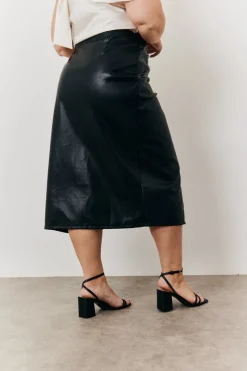 Faux Leather Wrap Skirt|In the Style Sale