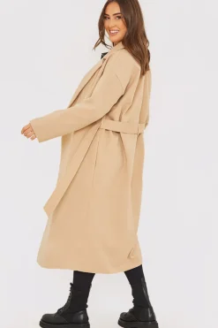 Faux Wool Belted Longline Coat|In the Style Best