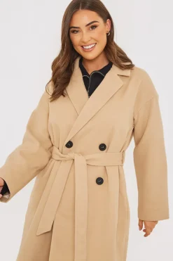 Faux Wool Belted Longline Coat|In the Style Best