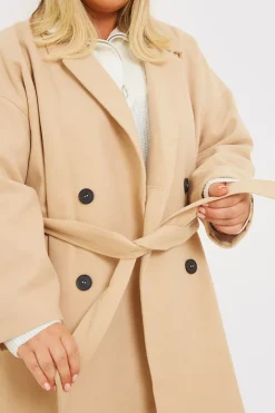 Faux Wool Belted Longline Coat|In the Style Best