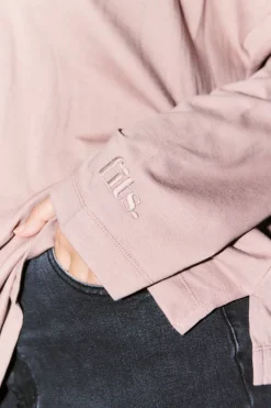 Embroidered Crew Neck Long Sleeve T-Shirt|Fits Hot