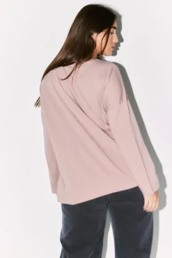 Embroidered Crew Neck Long Sleeve T-Shirt|Fits Hot