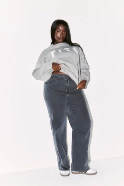 Slogan Knitted Crew Neck Sweatshirt|Fits Online