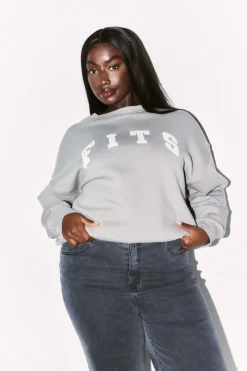 Slogan Knitted Crew Neck Sweatshirt|Fits Online