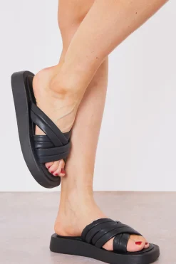 Flatform Criss Cross Sliders|In The Style New