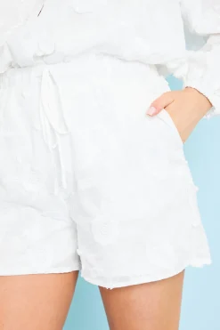 Floral Applique Drawstring Co-Ord Shorts|In the Style Sale