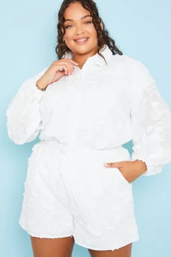 Floral Applique Drawstring Co-Ord Shorts|In the Style Sale