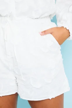 Floral Applique Drawstring Co-Ord Shorts|In the Style Sale