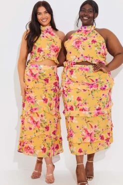 Floral Chiffon Maxi Co-Ord Skirt|In the Style