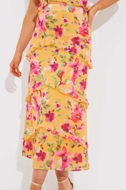 Floral Chiffon Maxi Co-Ord Skirt|In the Style