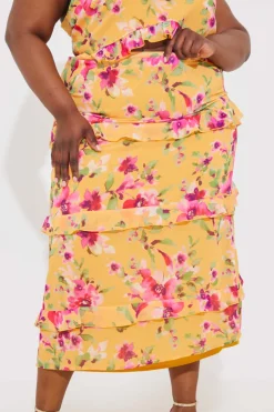 Floral Chiffon Maxi Co-Ord Skirt|In the Style