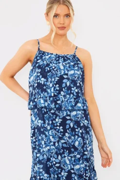Floral Chiffon Tiered Frill Detail Midaxi Dress|In the Style New
