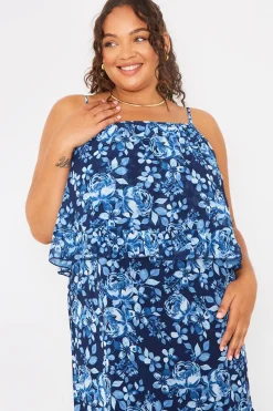Floral Chiffon Tiered Frill Detail Midaxi Dress|In the Style New