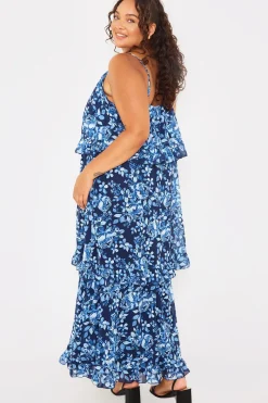Floral Chiffon Tiered Frill Detail Midaxi Dress|In the Style New
