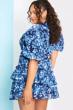 Floral Chiffon Wrap Detail Mini Dress|In the Style Discount