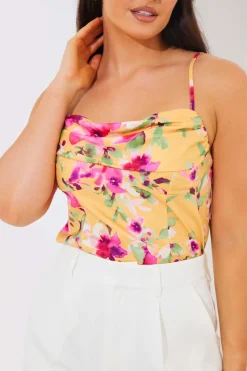 Floral Drape Bodysuit|In the Style Online