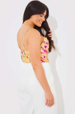 Floral Drape Bodysuit|In the Style Online