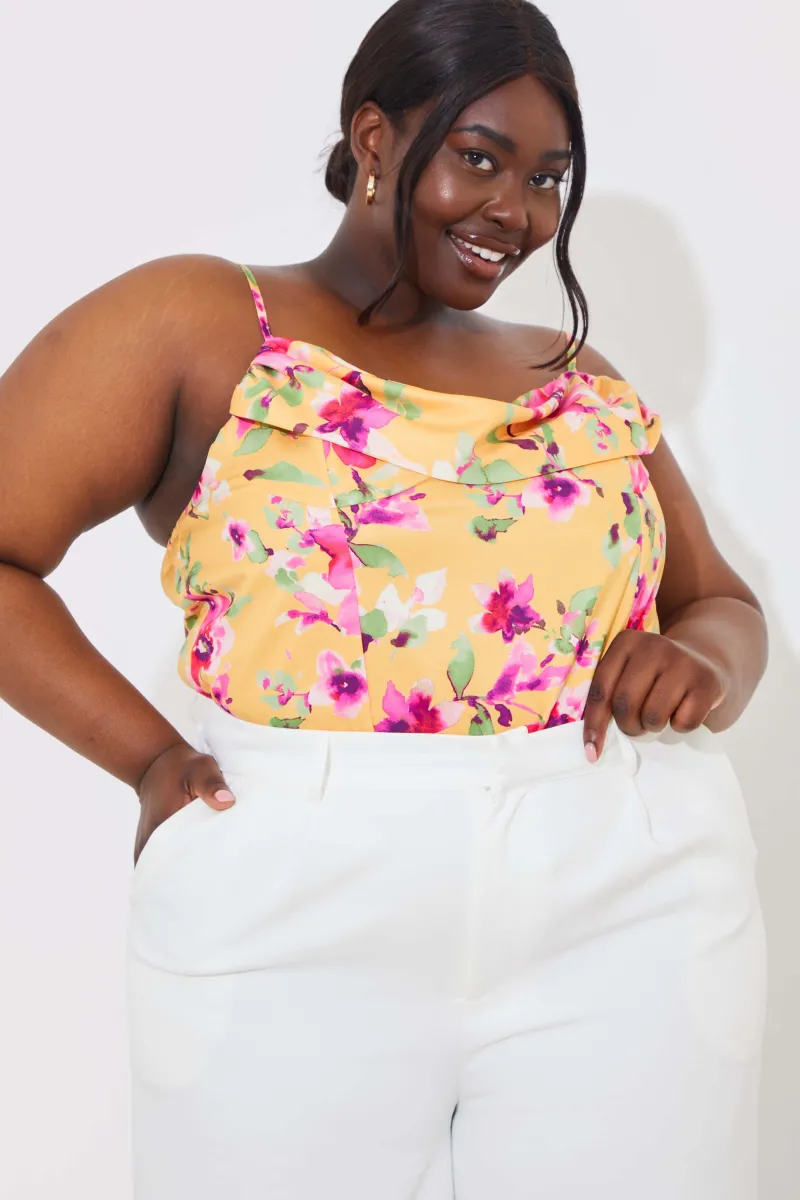 Floral Drape Bodysuit|In the Style Online