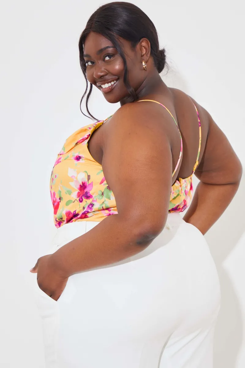 Floral Drape Bodysuit|In the Style Online
