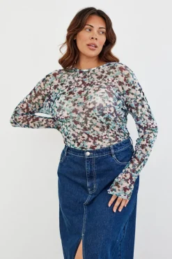 Floral Mesh T-Shirt|In The Style New