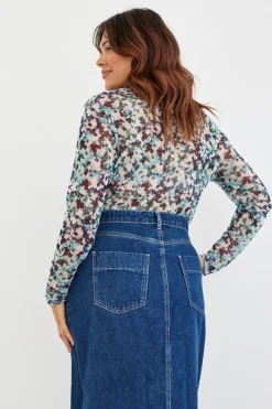 Floral Mesh T-Shirt|In The Style New