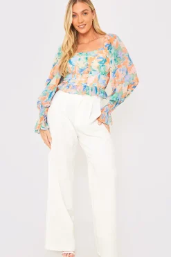 Floral Milkmaid Blouse|In the Style Online