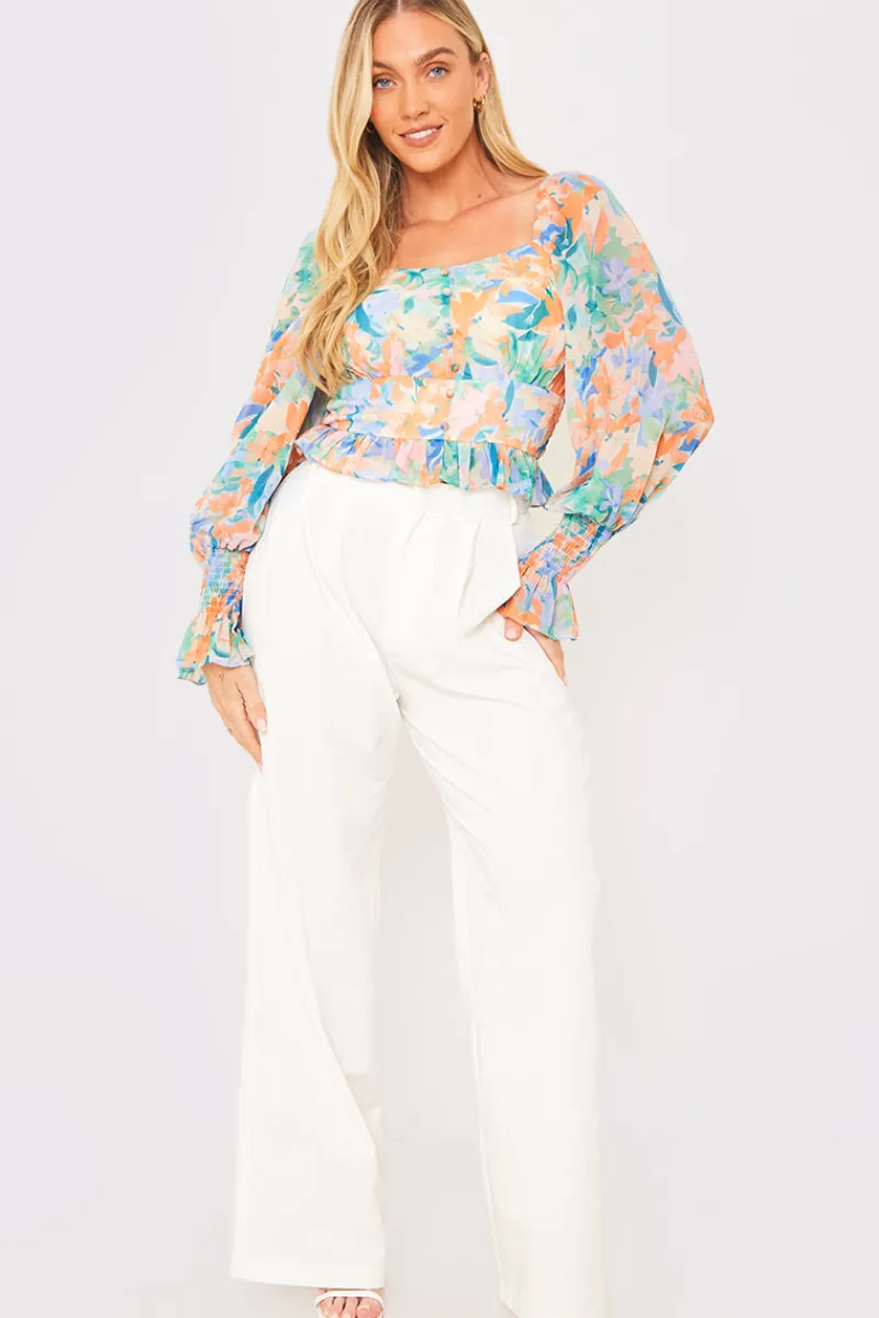 Floral Milkmaid Blouse|In the Style Online