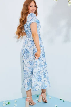 Floral Milkmaid Midi Dress|In The Style Clearance