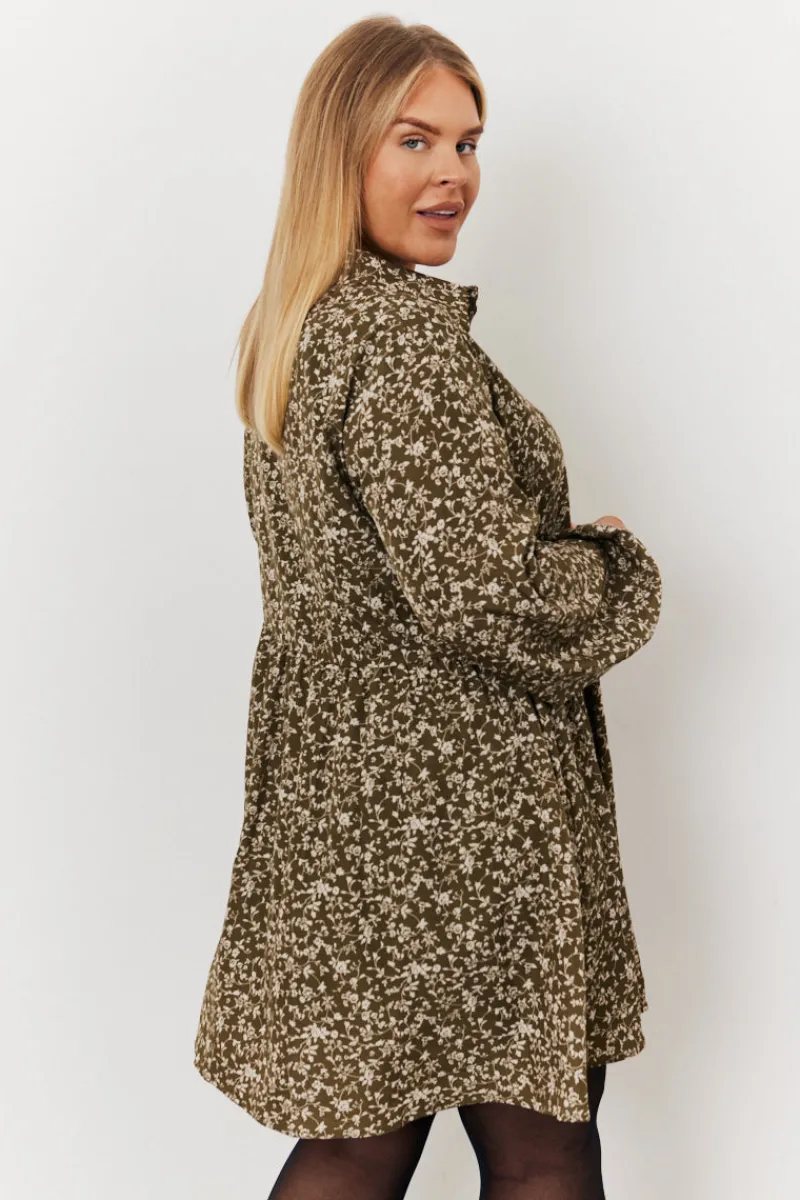 Floral Print Button Through Tiered Smock Dress|In the Style Best