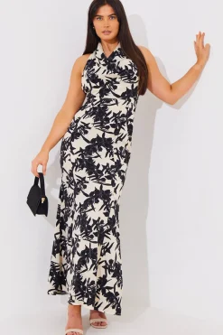 Floral Print Cowl Neck Maxi Dress|In the Style