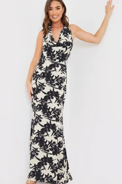 Floral Print Cowl Neck Maxi Dress|In the Style