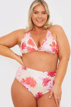 Floral Print Frill Triangle Bikini Top|In the Style Clearance